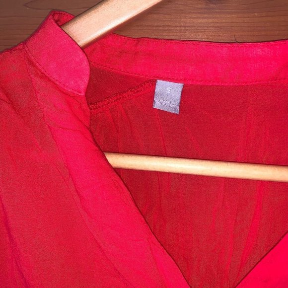 Red Sheer Blouse Small - Picture 2 of 5